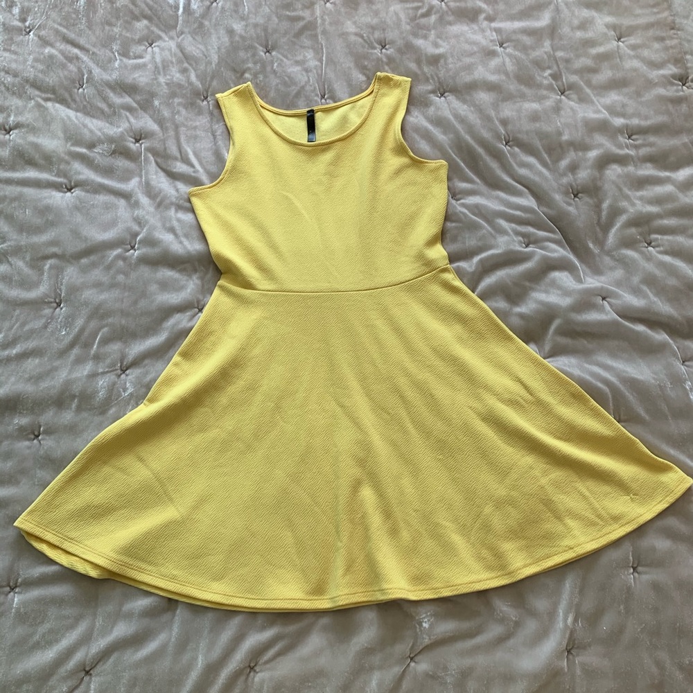 Kori Yellow Sleeveless Fit-and-Flare Dress